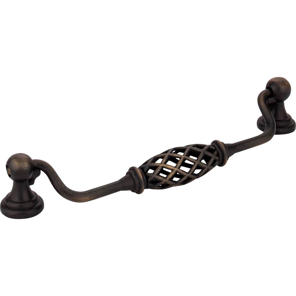 Jeffrey Alexander 160 mm Center-to-Center Antique Brushed Satin Brass Birdcage Tuscany Drop and Ring Pull