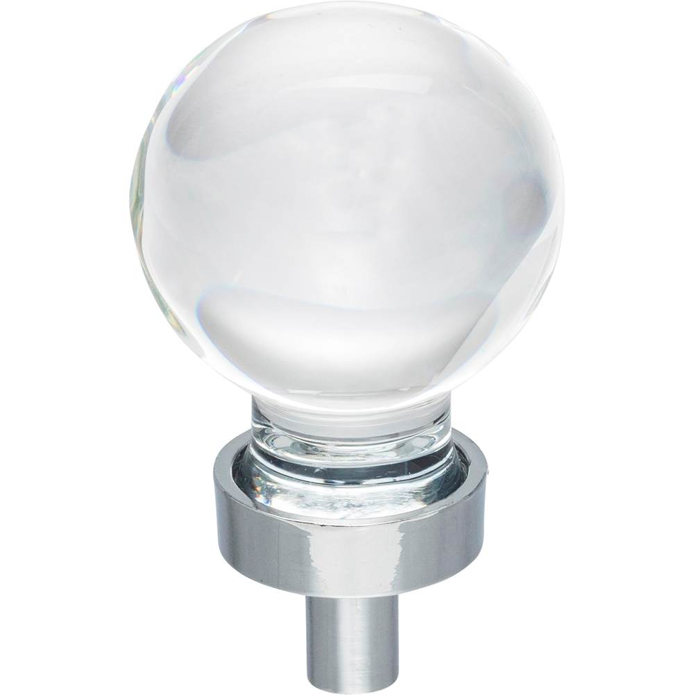Jeffrey Alexander 1-1/16'' Diameter Polished Chrome Sphere Glass Harlow Cabinet Knob