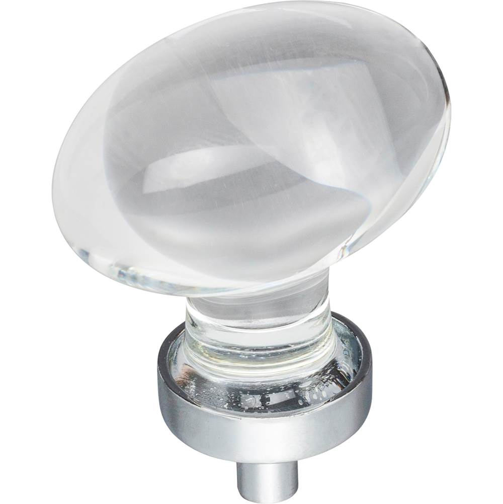 Jeffrey Alexander 1-5/8'' Overall Length Polished Chrome Football Glass Harlow Cabinet Knob