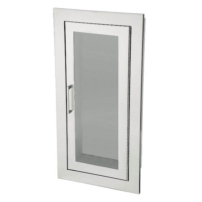 JL Industries Academy Series Aluminum Cabinet with Full Clear Acrylic Window & Flat Trim, Fully Recessed, 5.5'' Depth