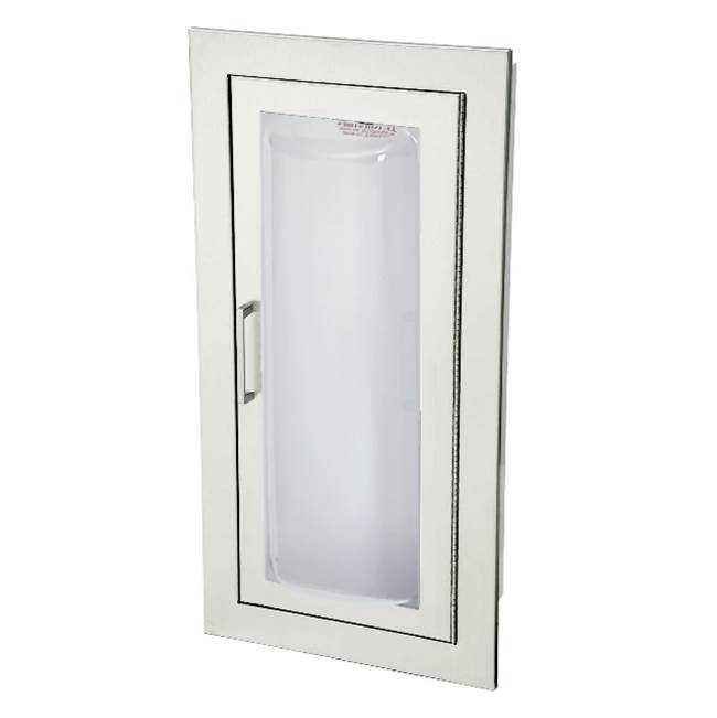JL Industries Clear Vu Series Steel Aluminum Fire-Rated Cabinet with Clear Acrylic Bubble & Flat Trim , Fully Recessed