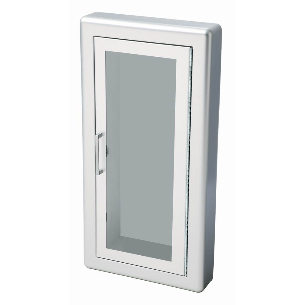 JL Industries Academy Series Aluminum Cabinet with Full Clear Acrylic Window & 3'' Rolled Trim, Semi-Recessed 5.5'' Depth
