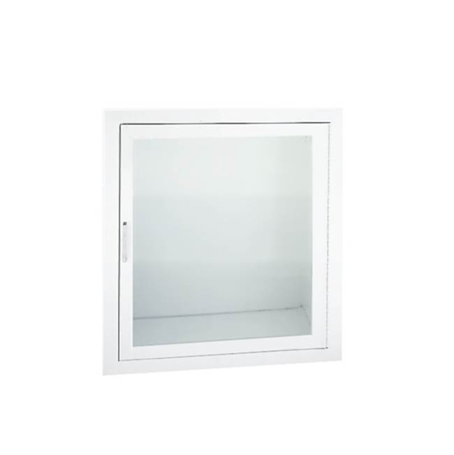 JL Industries Crownline Series Steel Fire Department Valve Cabinet with Full Clear Acrylic Window, 3/8'' Flat Trim, Fully Recessed