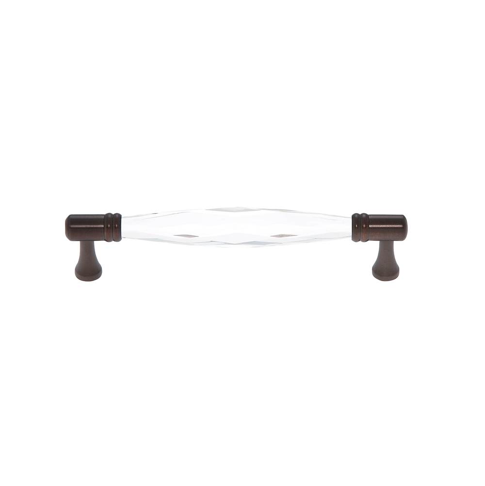 JVJ Hardware Pure Elegance Collection Old World Bronze Finish 128 mm c/c Faceted 31 percent Leaded Crystal Pull, Composition Leaded Crystal and Solid Brass