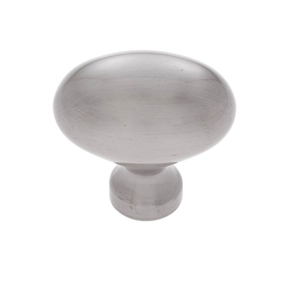 JVJ Hardware Classic Collection Satin Nickel Finish 1-5/16'' X 13/16'' Large Football Knob, Composition Solid Brass