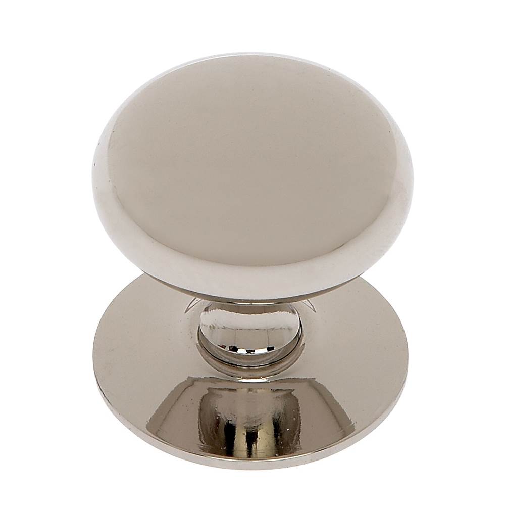 JVJ Hardware Classic Collection Polished Nickel Finish 1-1/2'' Plymouth Knob w/Back Plate, Composition Solid Brass