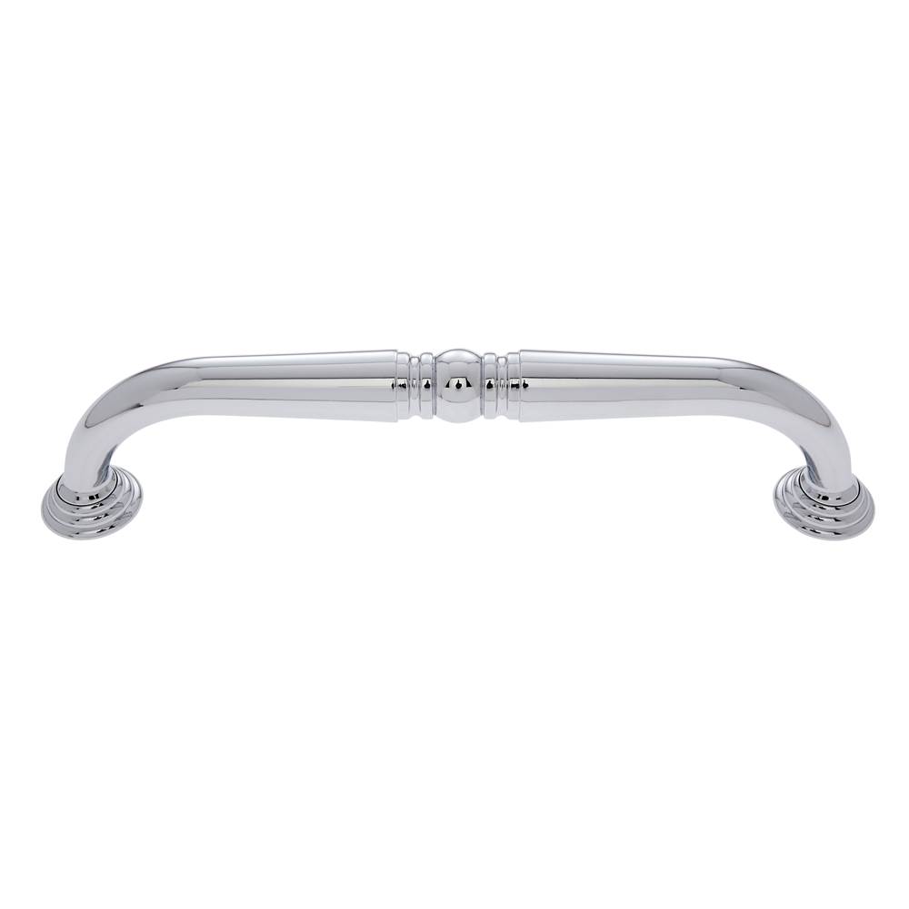 JVJ Hardware Colonial Collection Polished Chrome Finish 12'' c/c  Colonial Refrigerator  Pull with Rosettes, Composition Zamac