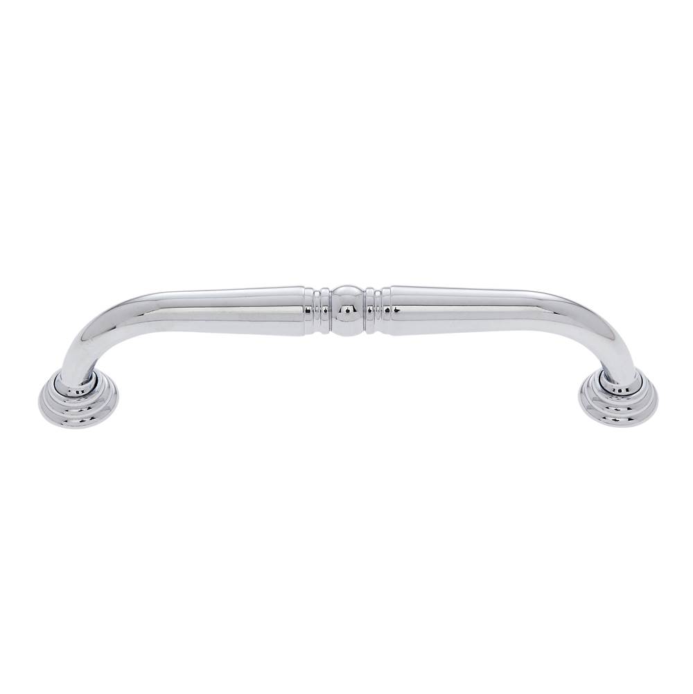JVJ Hardware Colonial Collection Polished Chrome Finish 6'' c/c Colonial Refrigerator  Pull with Rosettes, Composition Zamac