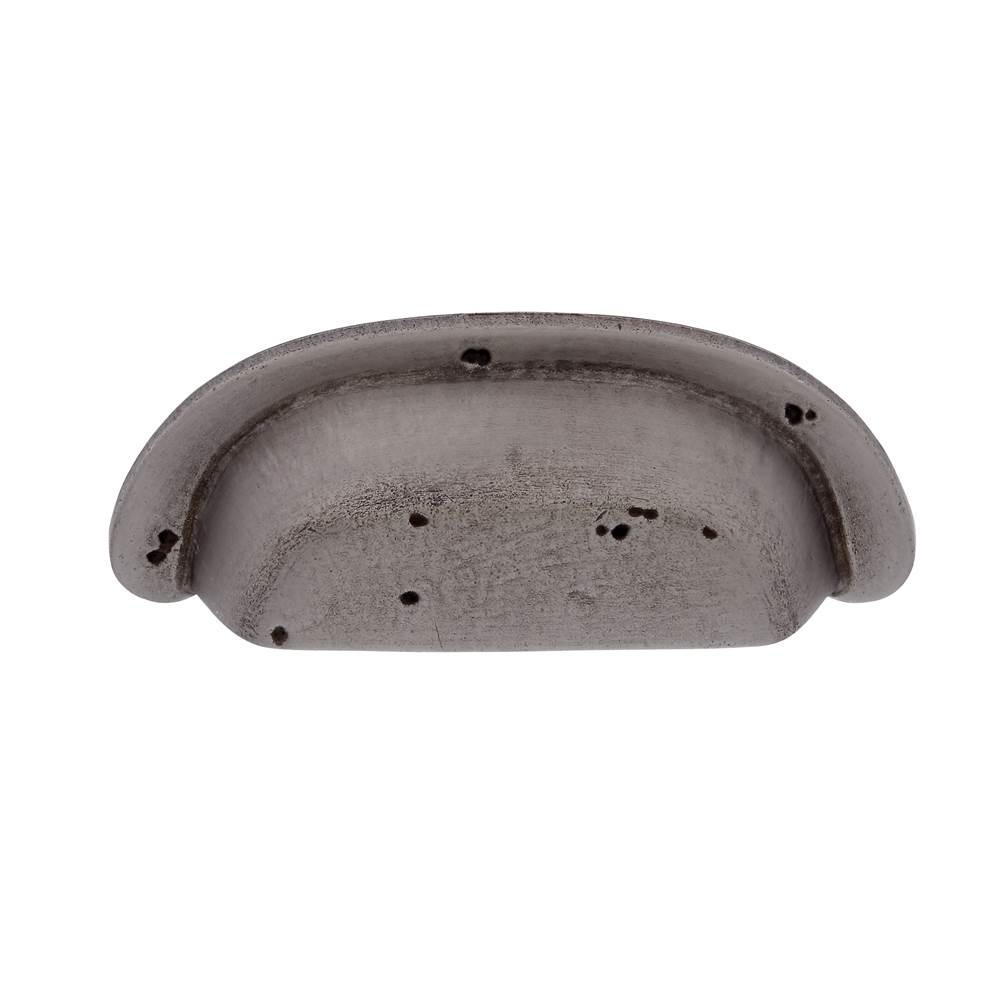 JVJ Hardware Bedrock Collection Rustic Nickel Finish 3-1/2'' c/c Rustic Round Cup Pull, Composition Zamac