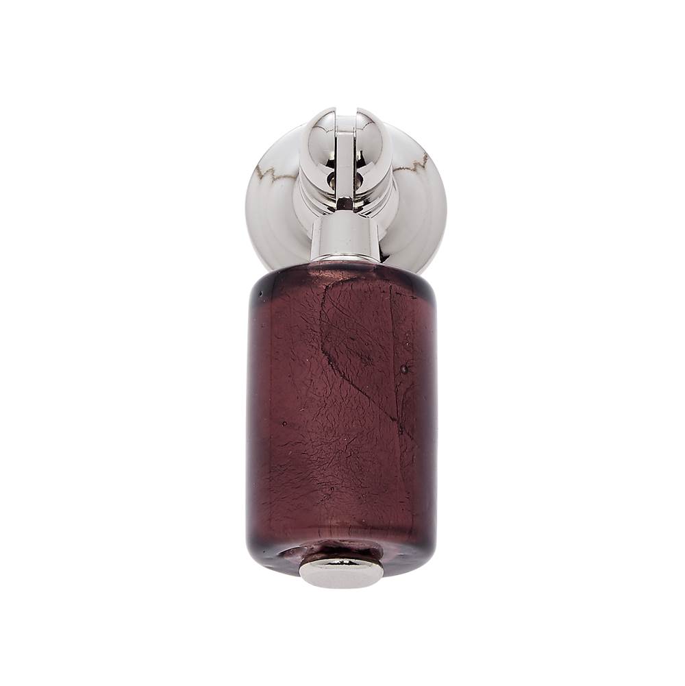 JVJ Hardware Murano Collection Polished Nickel Finish 30 mm Purple Pendant Drop Pull, Composition Glass and Solid Brass