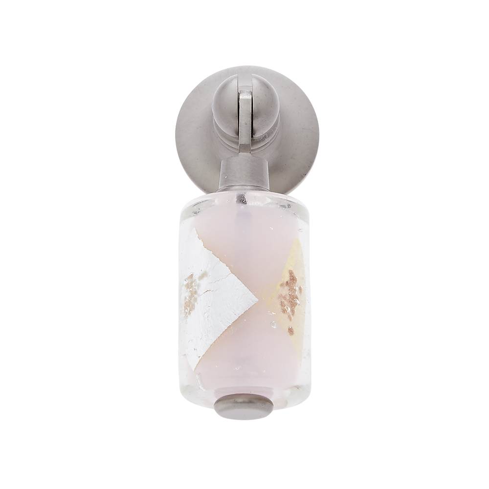 JVJ Hardware Murano Collection Satin Nickel Finish 30 mm Opaque w/Gold and Silver Pendant Drop Pull, Composition Glass and Solid Brass