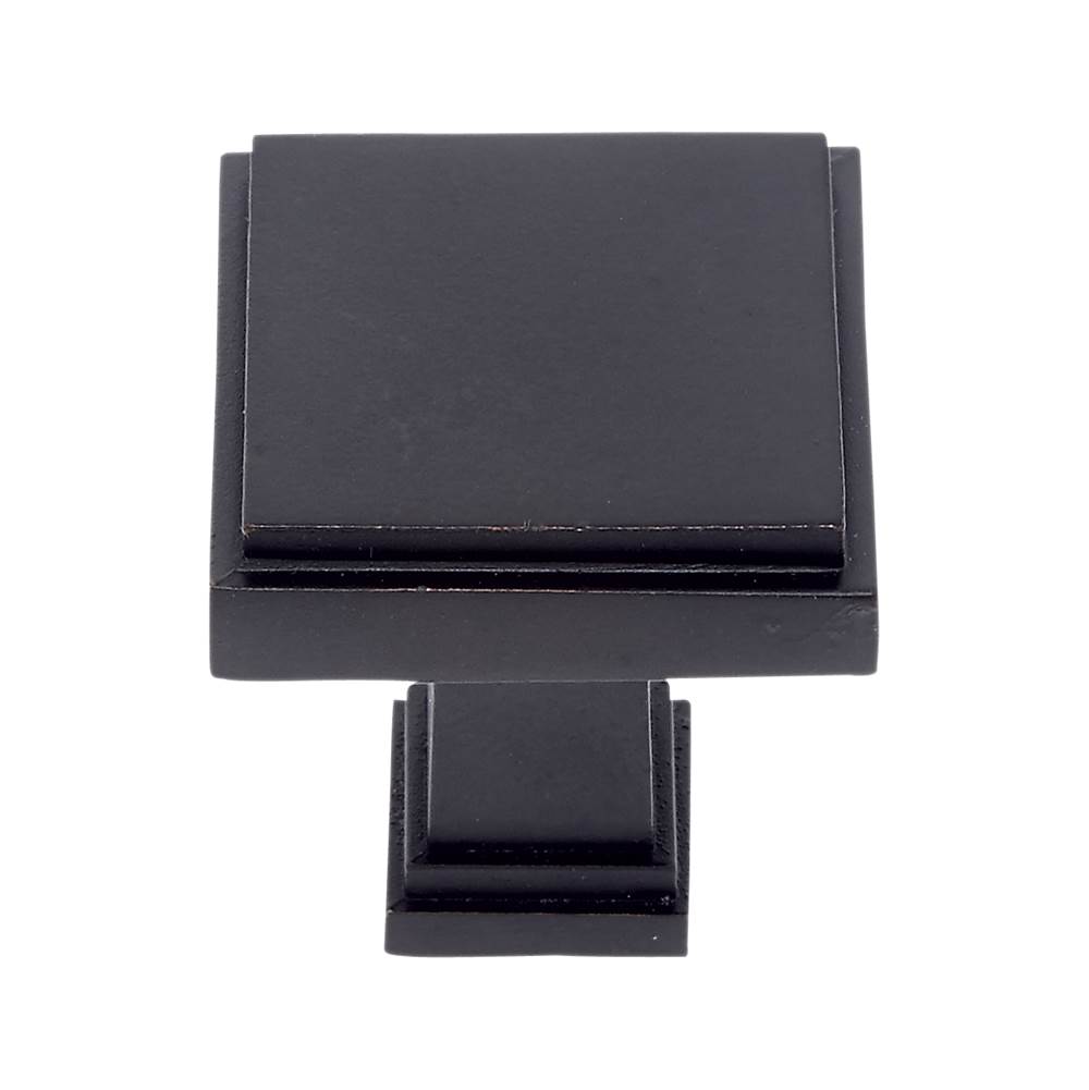 JVJ Hardware Marquee Collection Oil Rubbed Bronze Finish 1-1/4'' Square Transitional Knob, Composition Zamac