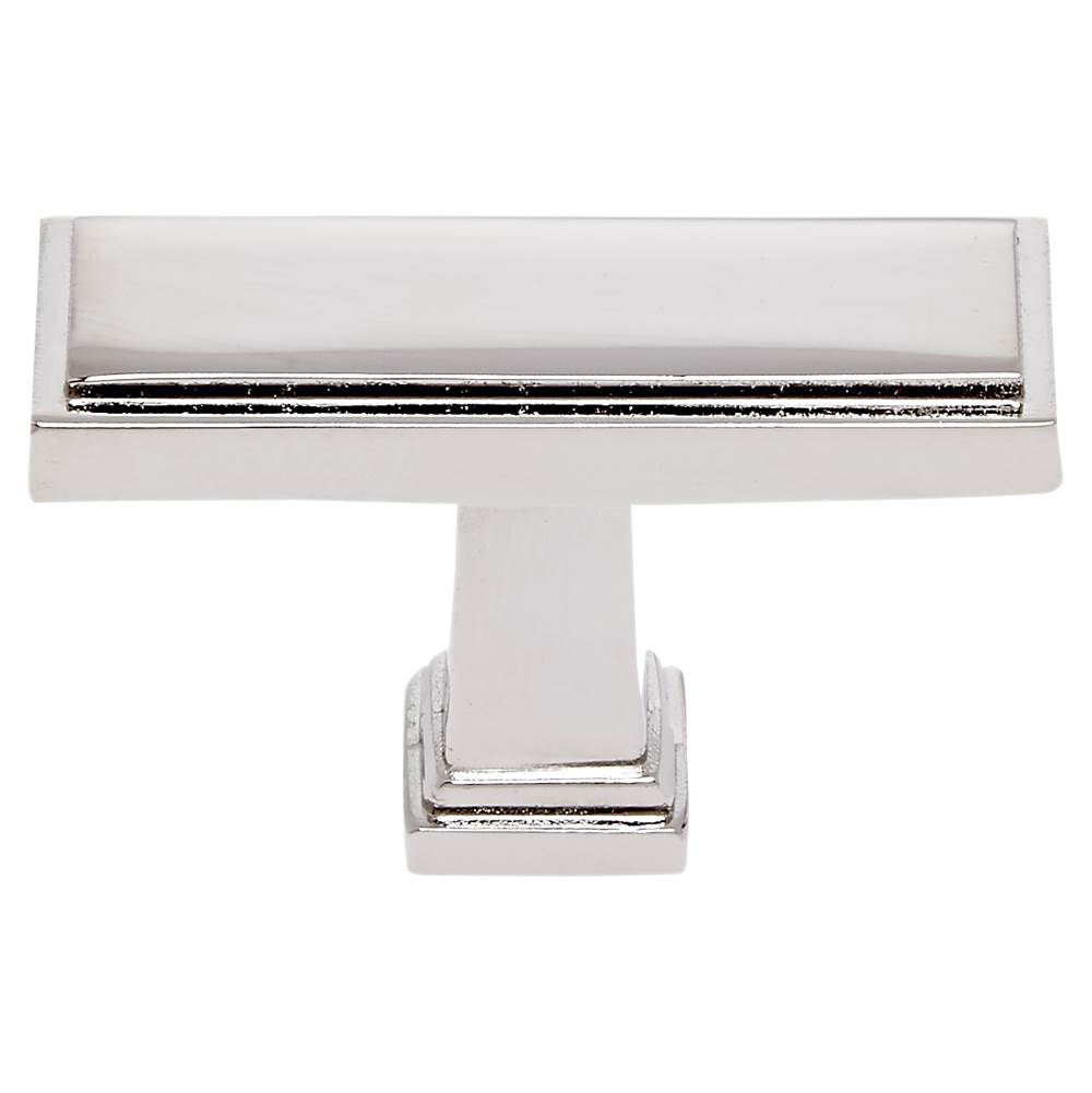 JVJ Hardware Marquee Collection Polished Nickel Finish 1-1/2'' Rectangle Transitional Knob, Composition Zamac