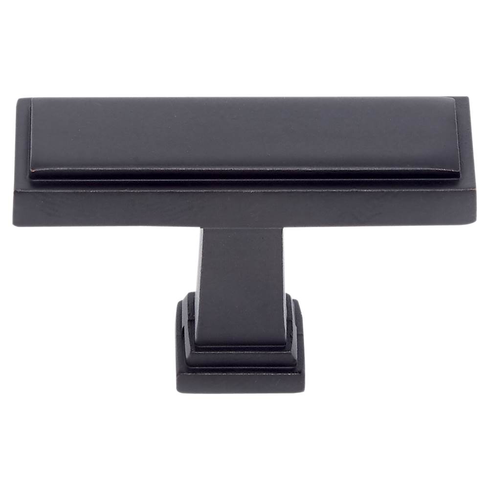 JVJ Hardware Marquee Collection Oil Rubbed Bronze Finish 1-1/2'' Rectangle Transitional Knob, Composition Zamac