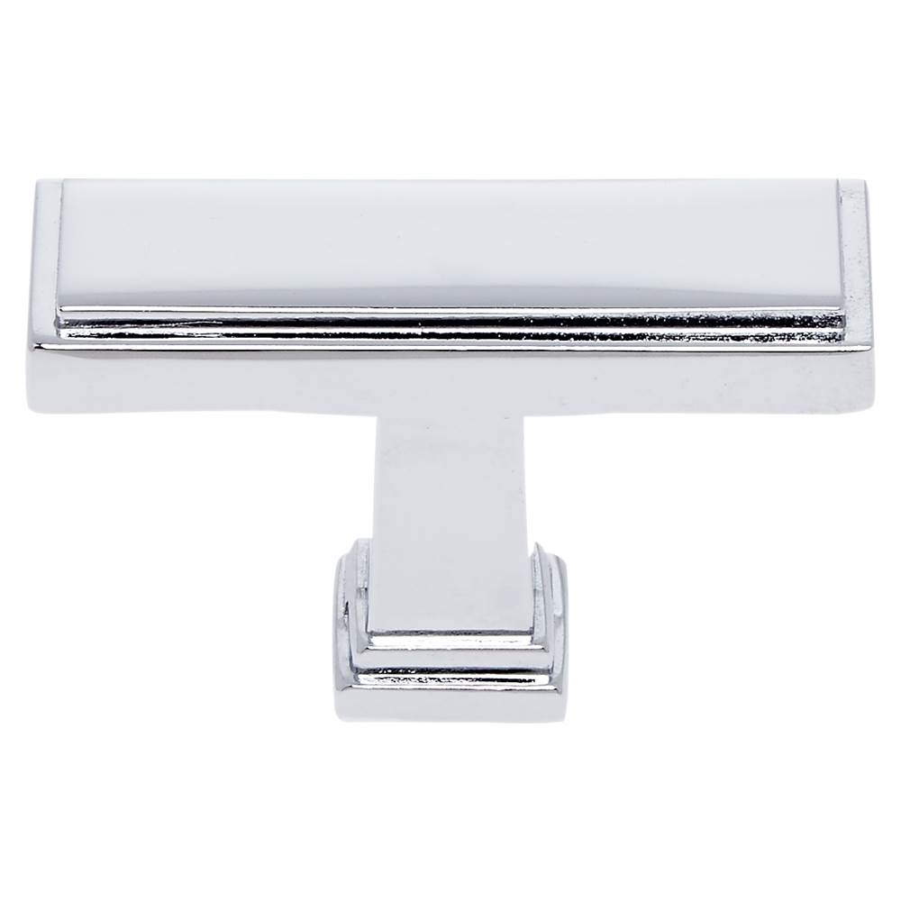 JVJ Hardware Marquee Collection Polished Chrome Finish 1-1/2'' Rectangle Transitional Knob, Composition Zamac