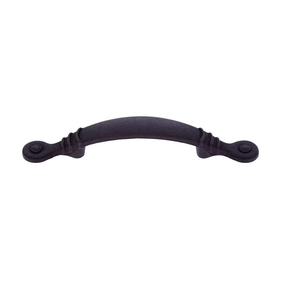 JVJ Hardware Vintage Collection Oil Rubbed Bronze Finish 3'' c/c  (5-1/2'' OA) Footed Pull w/Circles, Composition Zamac