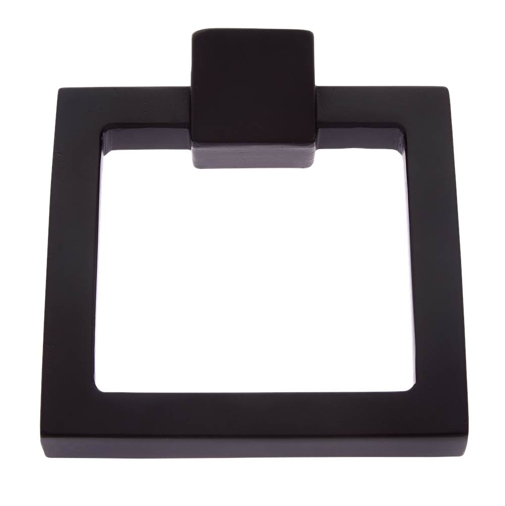 JVJ Hardware Sterling Collection Matte Black Finish 80 mm  Square Ring Pull, Composition Solid Brass