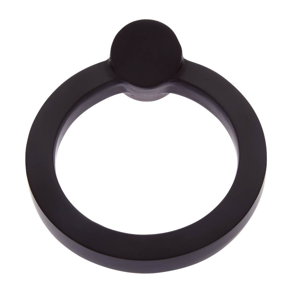 JVJ Hardware Sterling Collection Matte Black Finish 80 mm Round Ring Pull, Composition Solid Brass