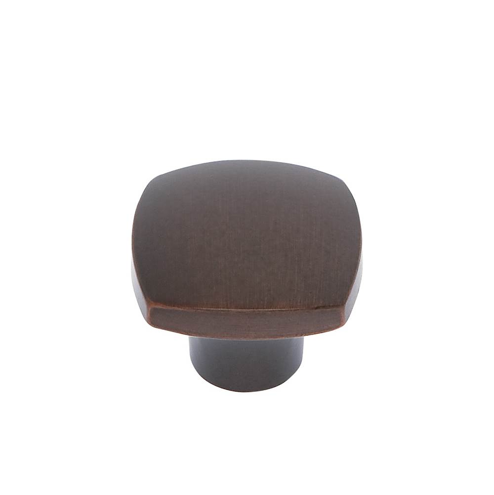 JVJ Hardware Teres Collection, Old World Bronze Finish 30 mm Square Knob With Rounded Edges, Composition Zamac