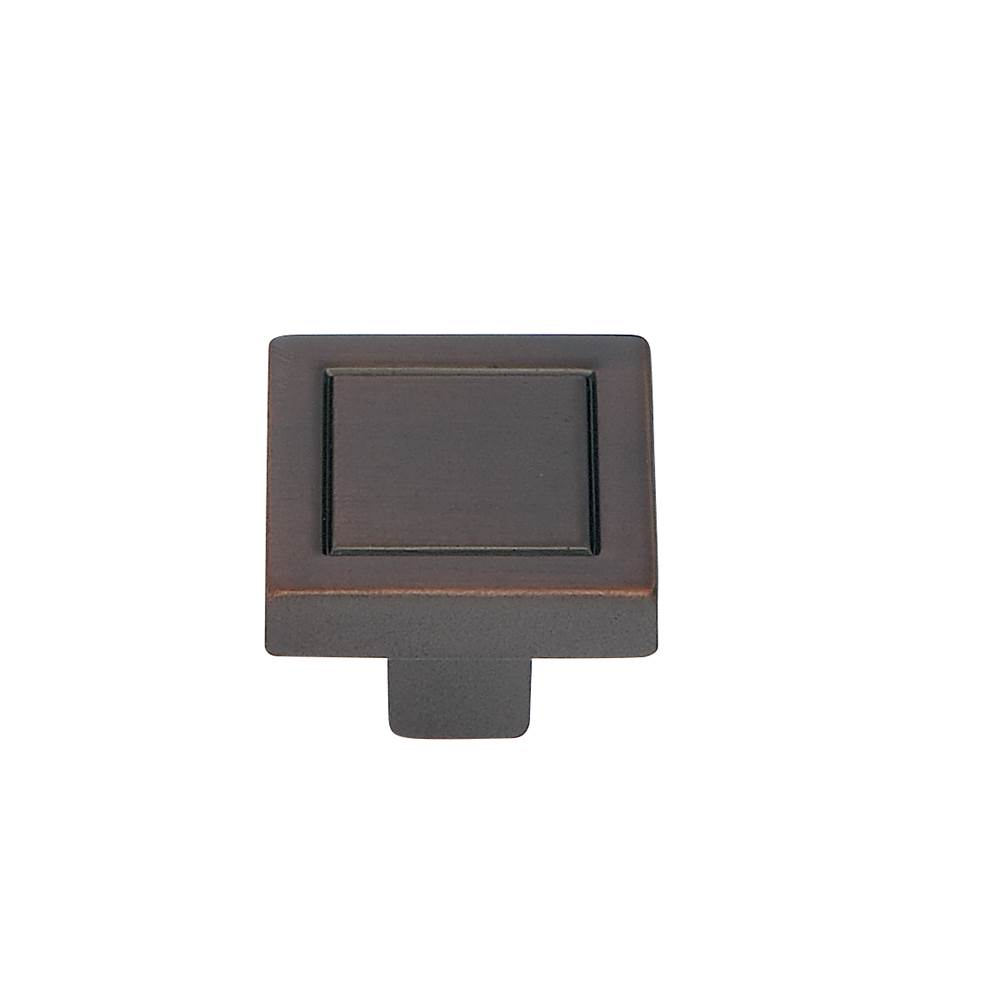 JVJ Hardware Minimalista Collection Old World Bronze Finish 24 mm Square Knob, Composition Zamac