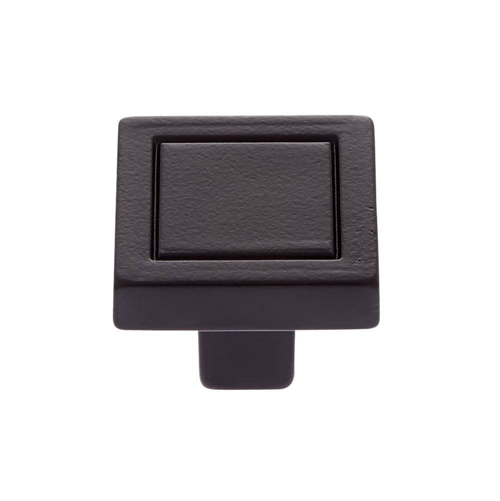 JVJ Hardware Minimalista Collection Matte Black Finish 24 mm Square Knob, Composition Zamac