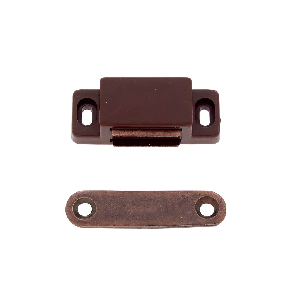 JVJ Hardware Brown Magnetic Catch w/Strike Plate And Screws, Composition Plastic/Steel