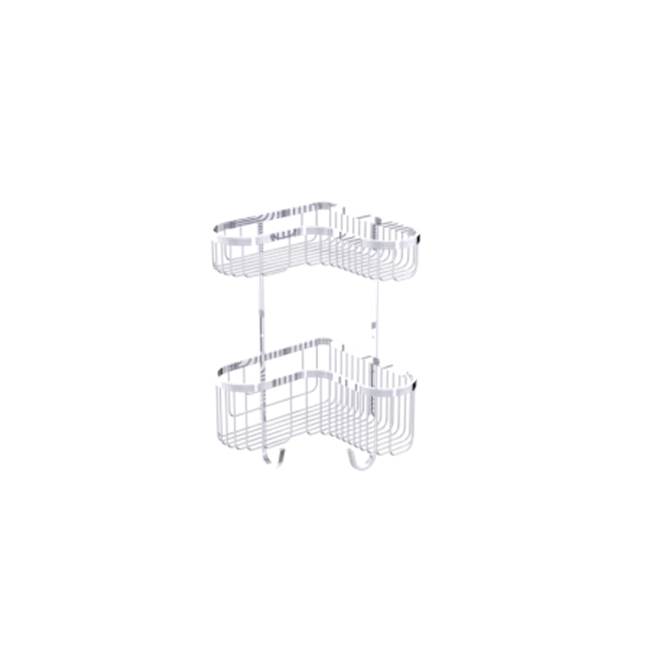 Kartners Bath & Shower Baskets - Double Wire Basket-Polished Brass