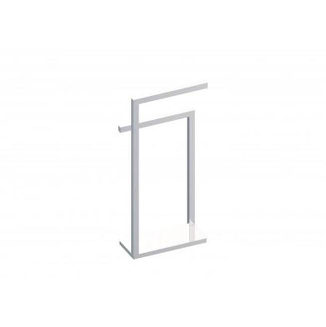 Kartners Free Standing - Square Double Towel Rail (Opposing Sides)-Polished Chrome