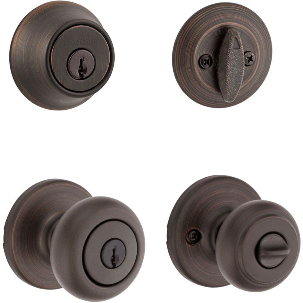 Kwikset Cove Keyed Entry Knob and Single Cylinder Deadbolt Combo Pack in Satin Nickel