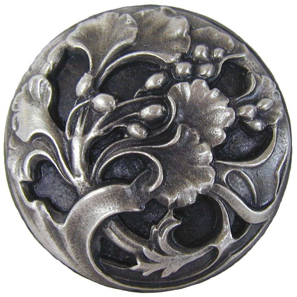 Notting Hill Florid Leaves Knob Antique Pewter