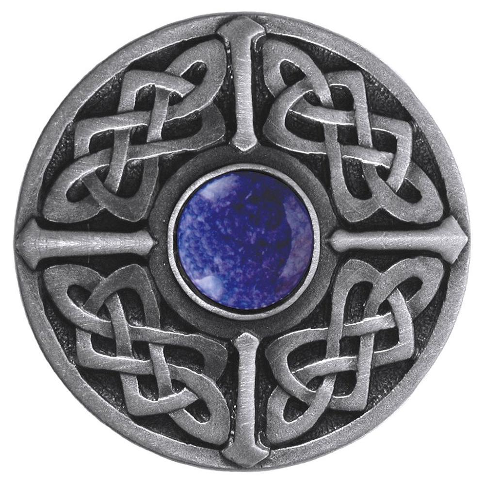 Notting Hill Celtic Jewel Knob Antique Pewter/Blue Sodalite natural stone