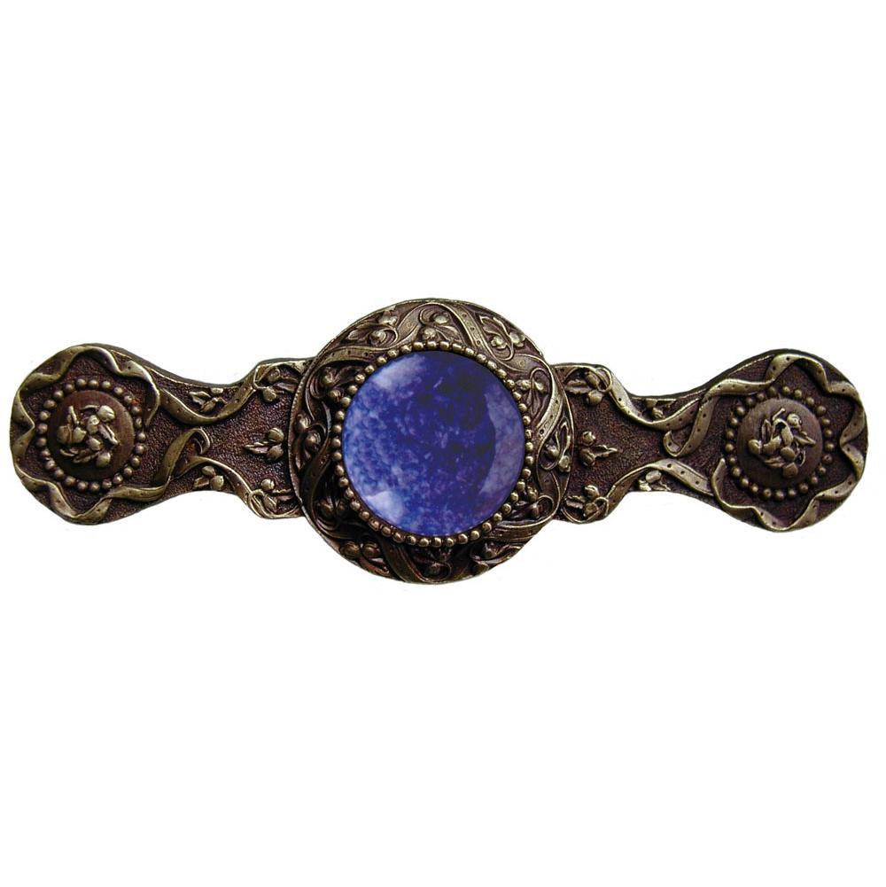 Notting Hill Victorian Jewel Pull Antique Brass/Blue Sodalite