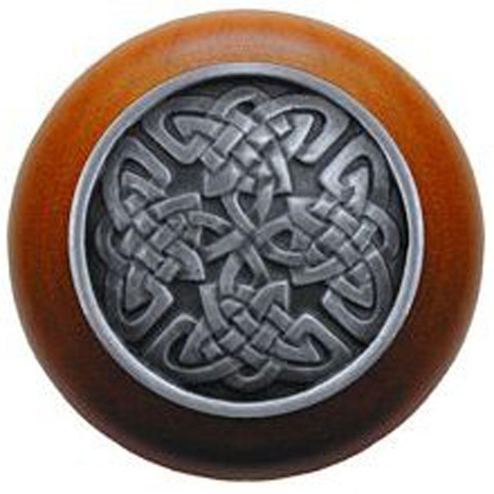Notting Hill Celtic Isles Wood Knob in Antique Pewter/Cherry wood finish