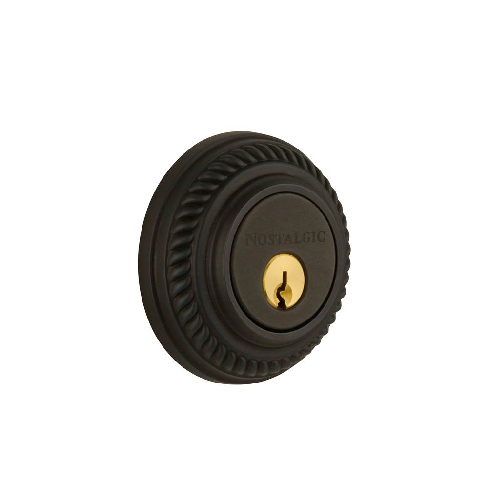Nostalgic Warehouse Nostalgic Warehouse Rope Rosette Double Cylinder Deadbolt in Oil-Rubbed Bronze