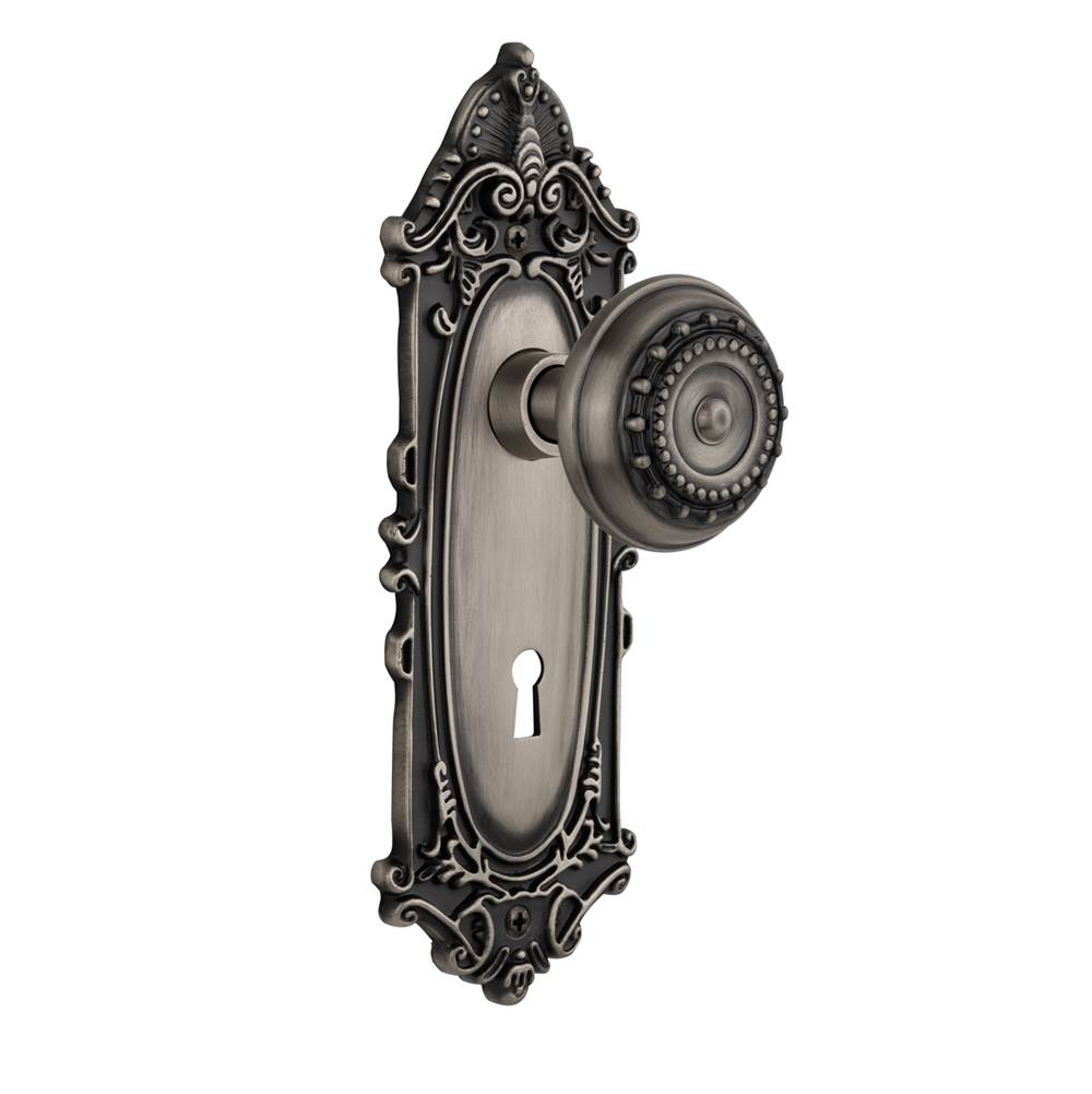 Nostalgic Warehouse Nostalgic Warehouse Victorian Plate with Keyhole Passage Meadows Door Knob in Antique Pewter