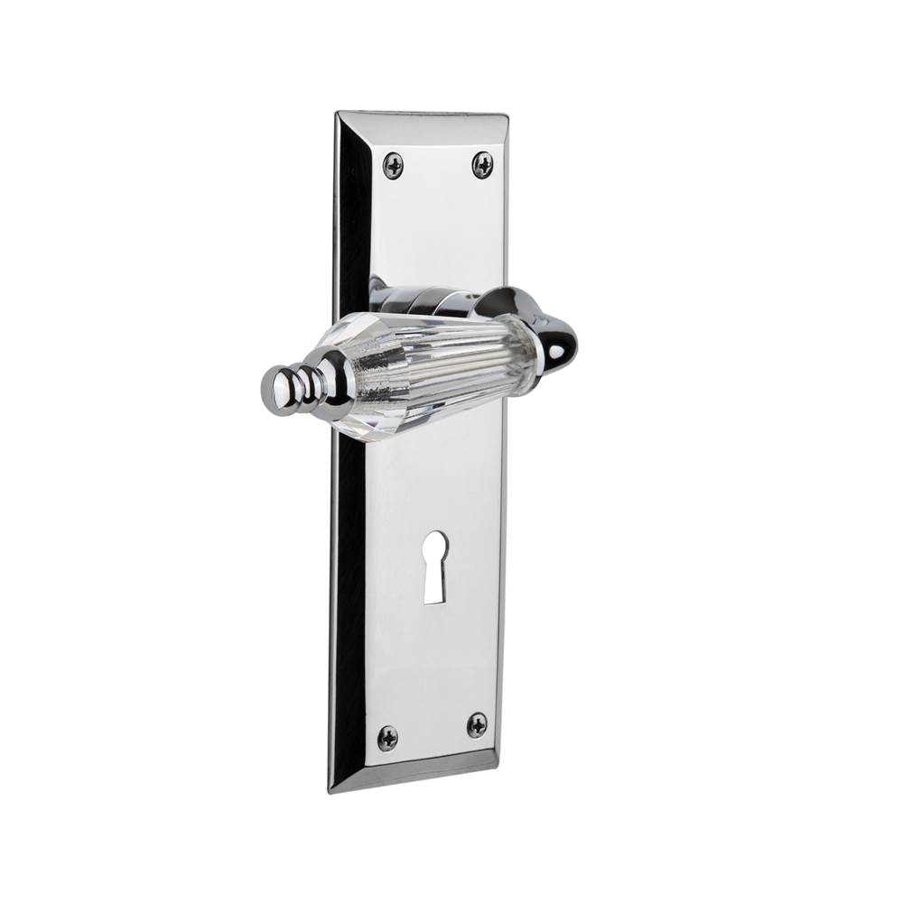 Nostalgic Warehouse Nostalgic Warehouse New York Plate Interior Mortise Parlor Lever in Bright Chrome