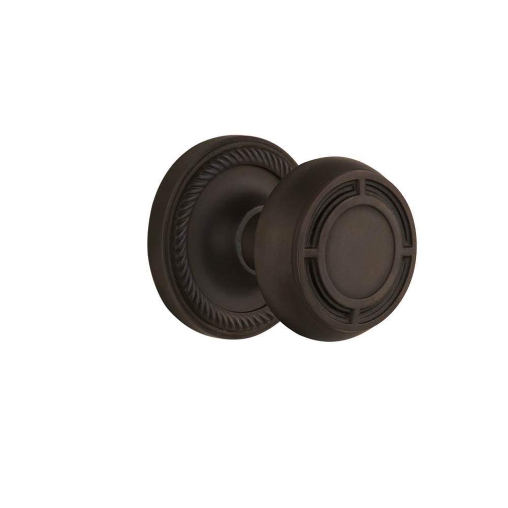 Nostalgic Warehouse Nostalgic Warehouse Rope Rosette Double Dummy Mission Door Knob in Oil-Rubbed Bronze