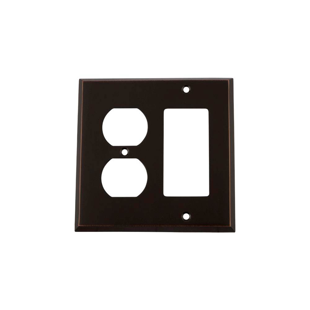 Nostalgic Warehouse Nostalgic Warehouse New York Switch Plate with Rocker and Outlet in Timeless Bronze