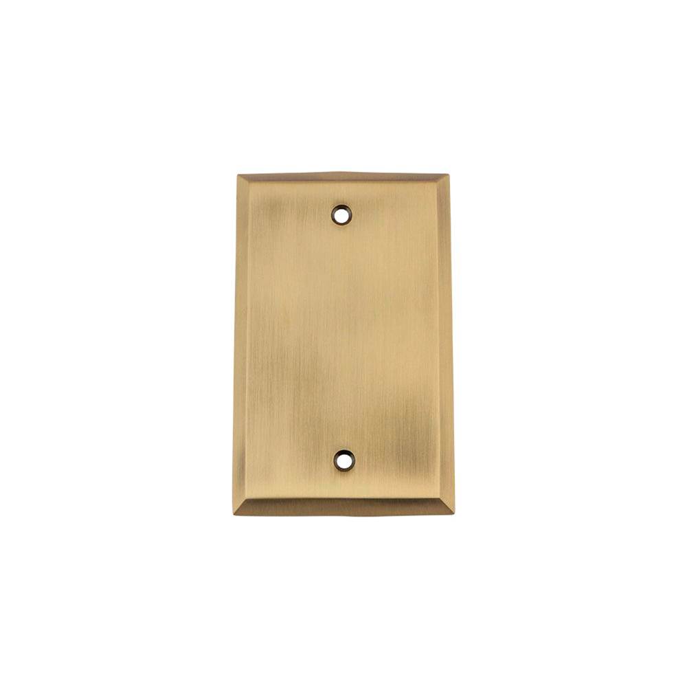 Nostalgic Warehouse Nostalgic Warehouse New York Switch Plate with Blank Cover in Antique Brass