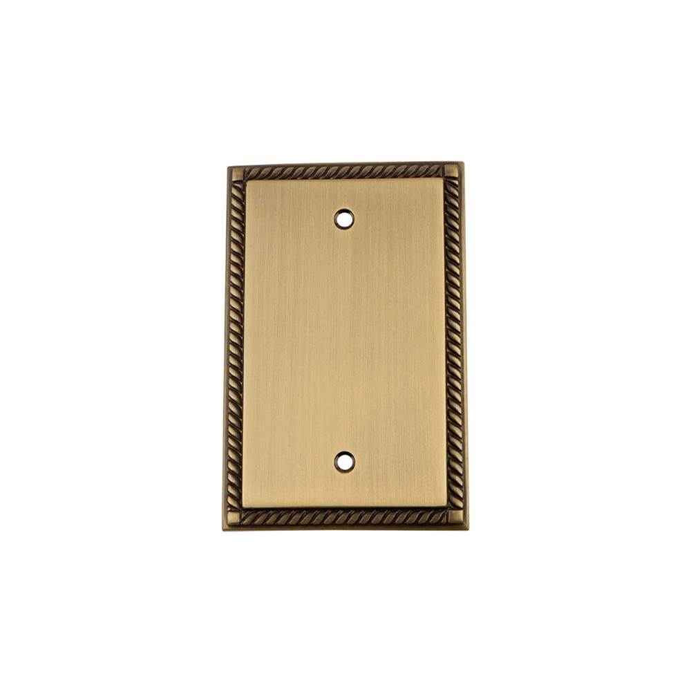 Nostalgic Warehouse Nostalgic Warehouse Rope Switch Plate with Blank Cover in Antique Brass