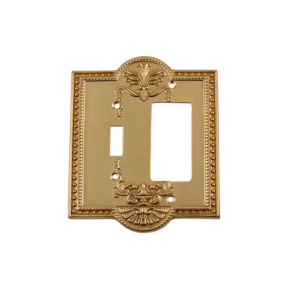 Nostalgic Warehouse Nostalgic Warehouse Meadows Switch Plate with Toggle and Rocker in Polished Brass