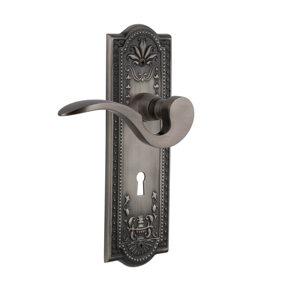 Nostalgic Warehouse Nostalgic Warehouse Meadows Plate Passage with Keyhole Manor Lever in Antique Pewter