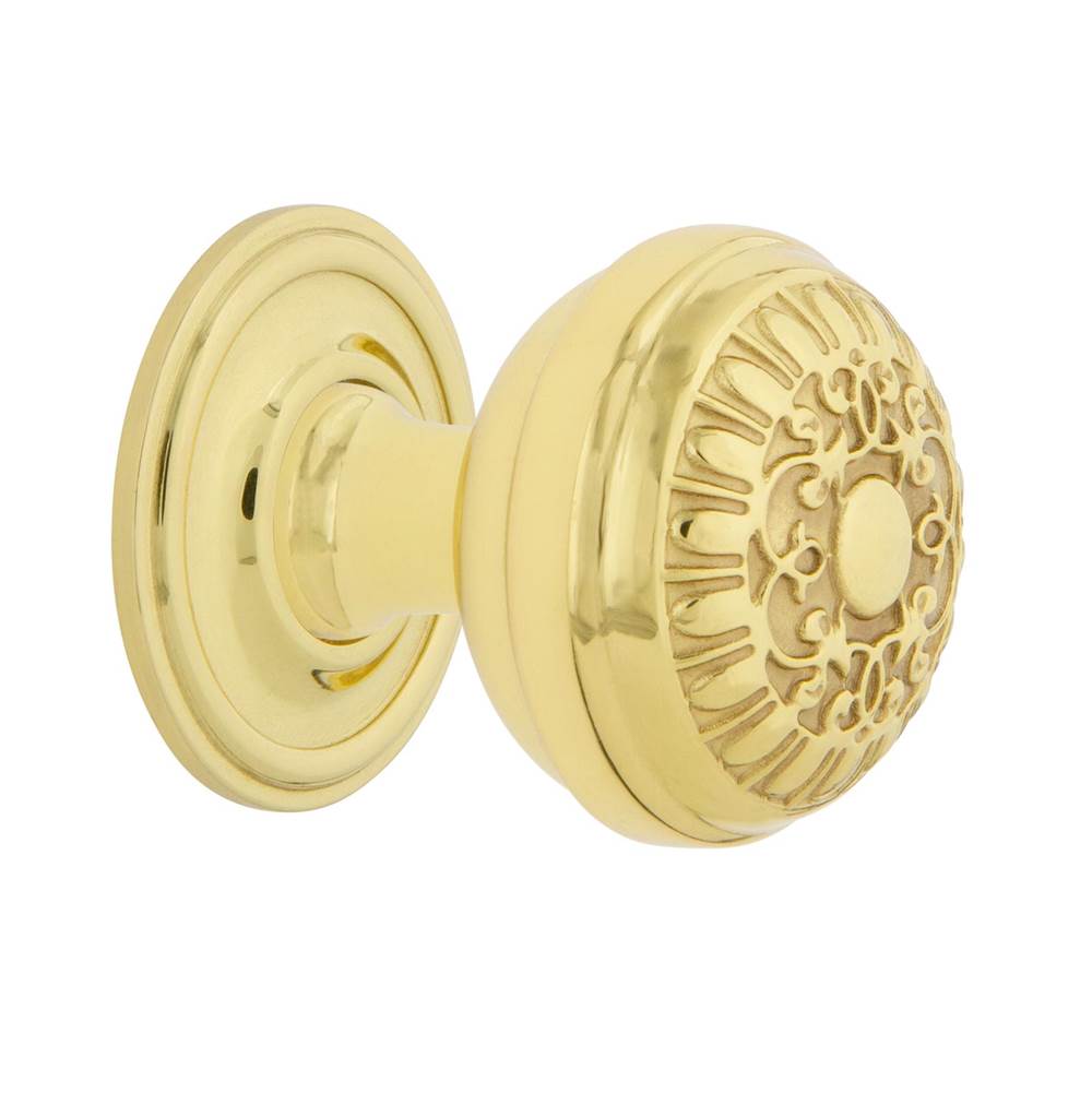 Nostalgic Warehouse Nostalgic Warehouse Egg And Dart Brass 1 3/8'' Cabinet Knob with Classic Rose in Unlacquered Brass