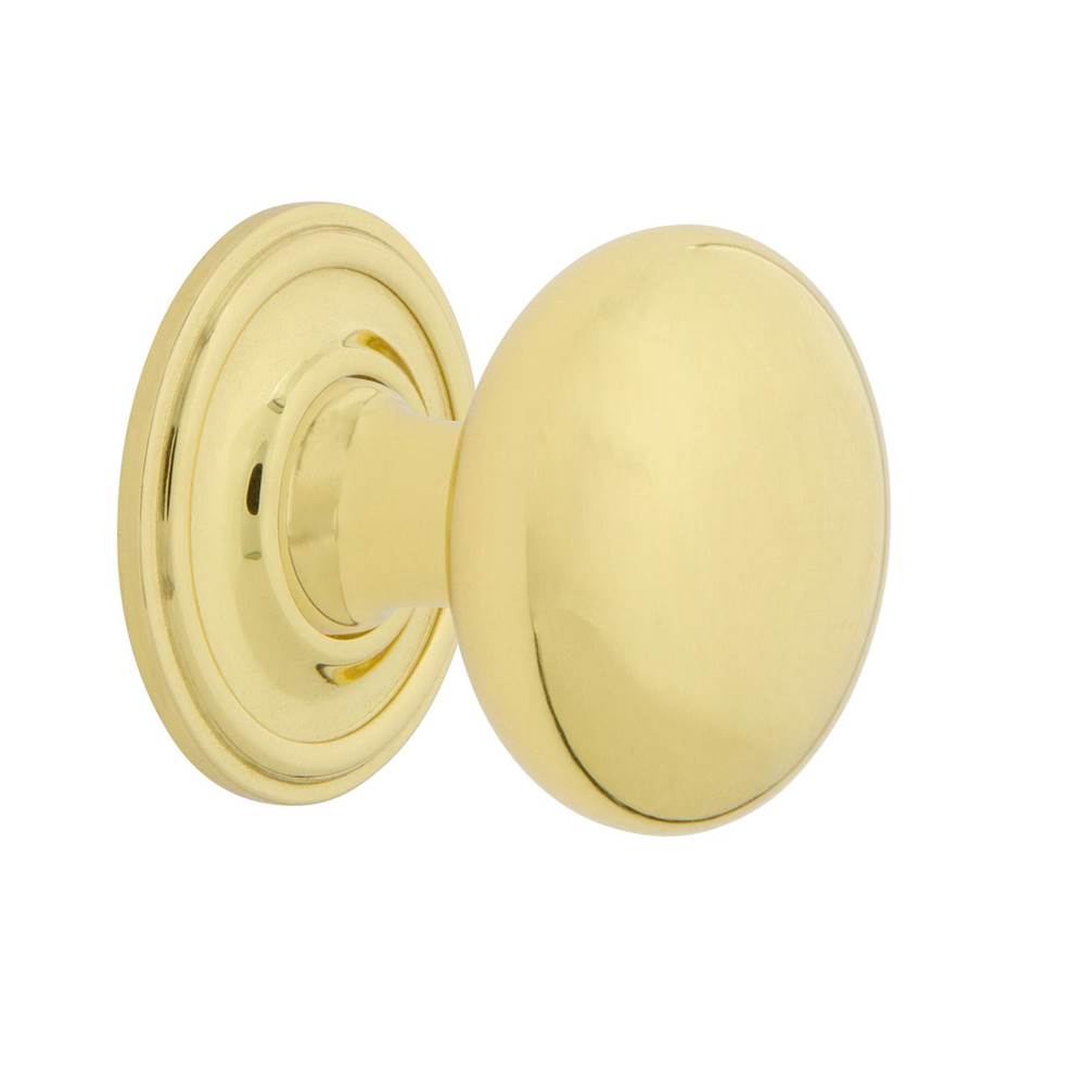 Nostalgic Warehouse Nostalgic Warehouse New York Brass 1 3/8'' Cabinet Knob with Classic Rose in Unlacquered Brass