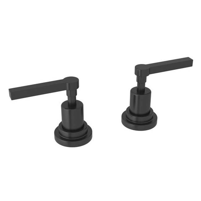 Rohl Rohl Lombardia And Avanti Bath Pair Of 1/2'' Hot And Cold Sidevalves Only In Matte Black With Metal Lever Handles