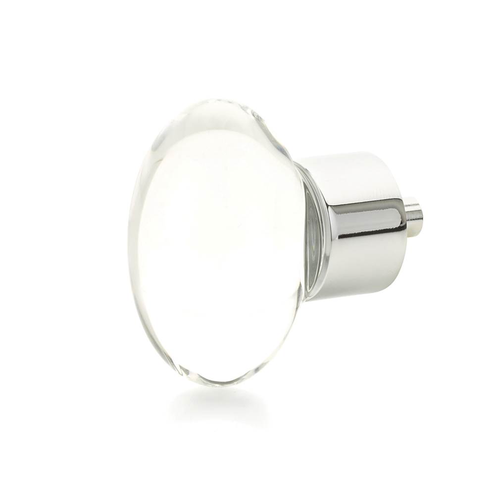 Schaub And Company Oval Glass Knob, Polished Chrome, 1-3/4'' dia