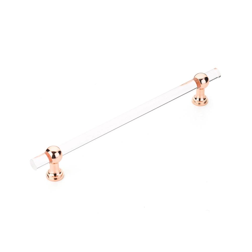 Schaub And Company Appliance Pull, NON-Adjustable Clear Acrylic, Polished Rose Gold, 12'' cc