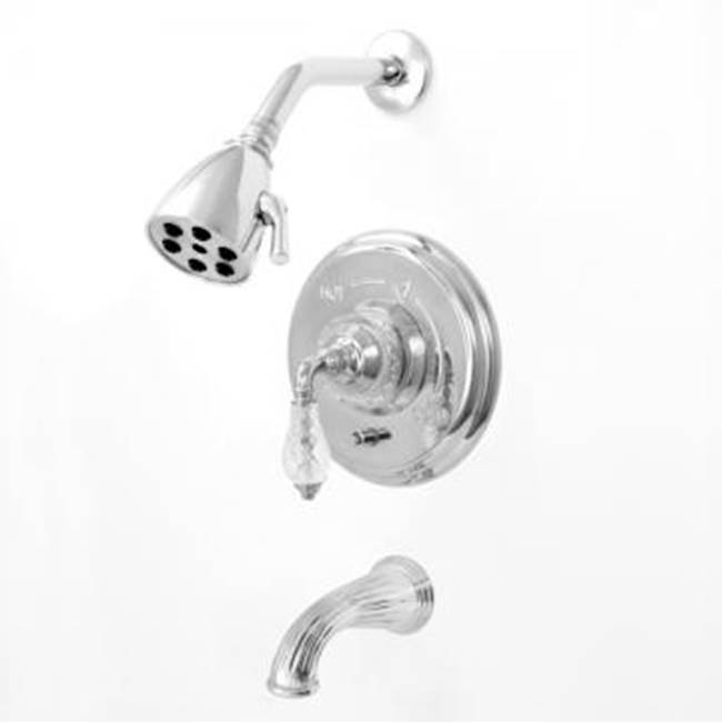 Sigma Pressure Balanced Tub & Shower Set With 9'' Plate Trim (Includes Haf And Wall Tub Spout) Luxembourg Satin Nickel .69