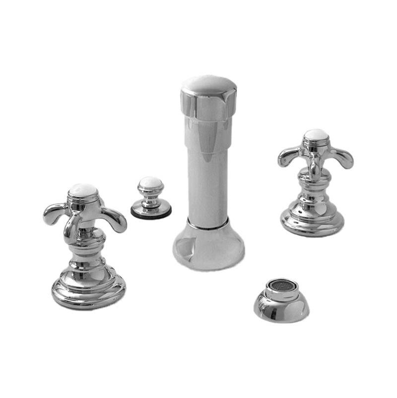 Sigma Bidet Set Complete with 021 Drop Cross Handle in Polished White