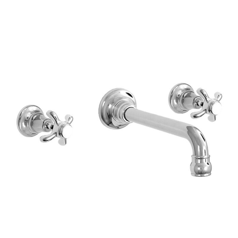Sigma Rutherford Wall/Vessel Lavatory Trim with 481 Drop Cross Handle in Polished White